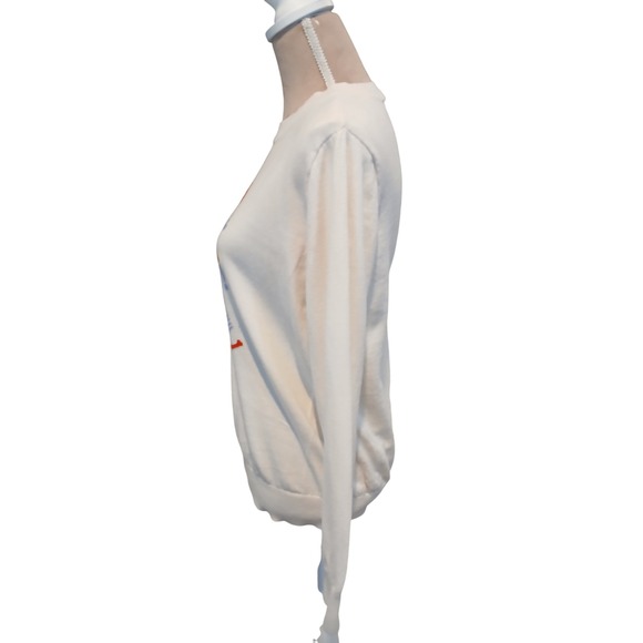 SOLD SOLD Oui-Oui Baguette Beret Graphic Cotton Knit Sweater Large - Picture 5 of 11